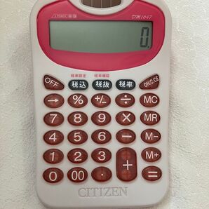 CITIZEN 電卓 10桁 dm1047 2power シチズン ピンク×白