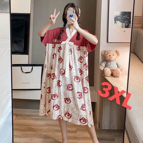 パジャマ レディース 大きいサイズ ゆったり 夏 寝間着 半袖 LWFA062