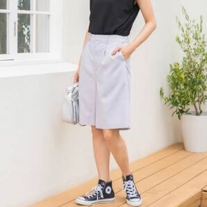 【未使用】【タグ付】【美品】fifth フィフス タックカラーショートパンツ ハーフパンツ グレー M レディース