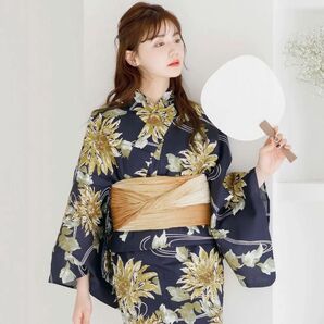Dita 【新品】 2025 夏色の向日葵しらべ (藍) オトナ浴衣 5点セット ディータ 高級