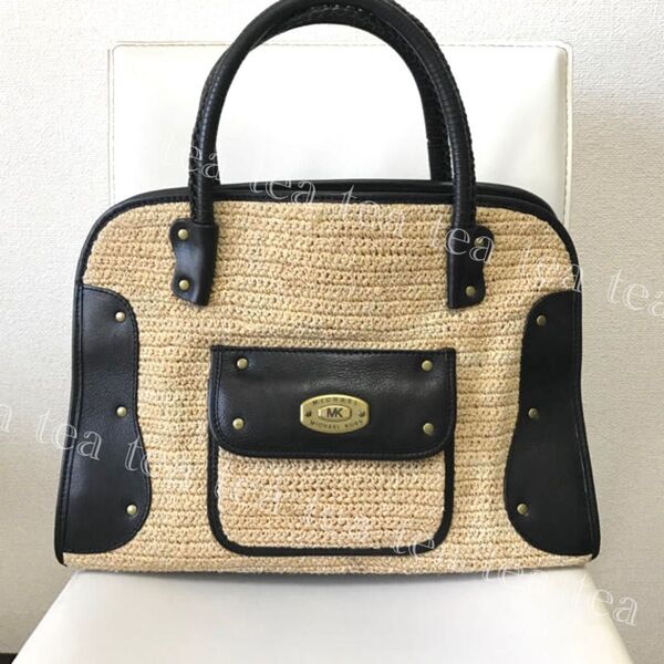 美品 MICHAEL KORS マイケルコース レザー 切替 サマー バッグ
