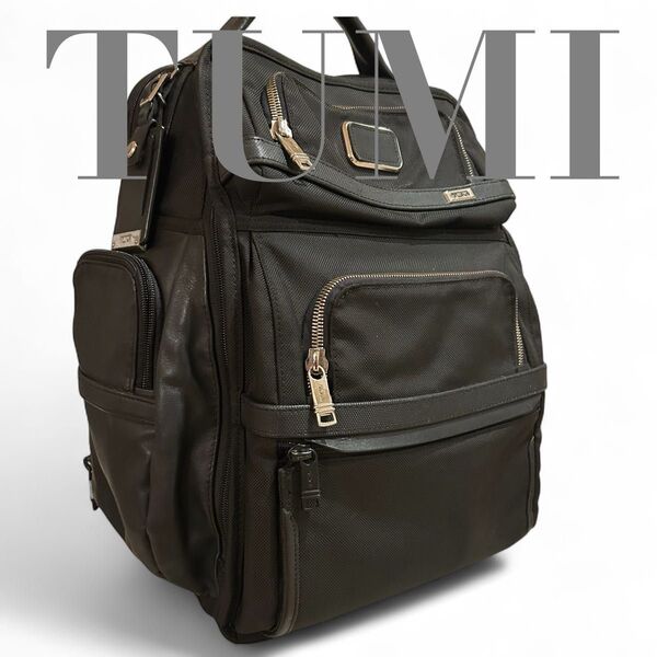 【圧倒的存在感】 TUMI トゥミ ALPHA3 バリスティック 黒色 ブリーフパック リュック ビジネス レザー A4 大容量