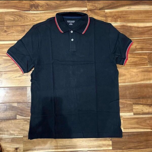 メンズ ポロシャツ コットンピケ 黒 ブラック 半袖 ラフ ゴルフ BLACK LACOSTE M