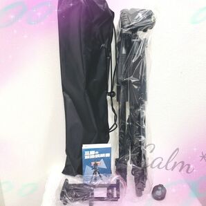 カメラ三脚 三脚 スマホ三脚 5段階伸縮 リモコン付き 軽量 袋付き ライブ配信