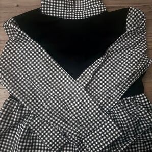 SHEIN ギンガムチェック 異素材トップス レディース xl