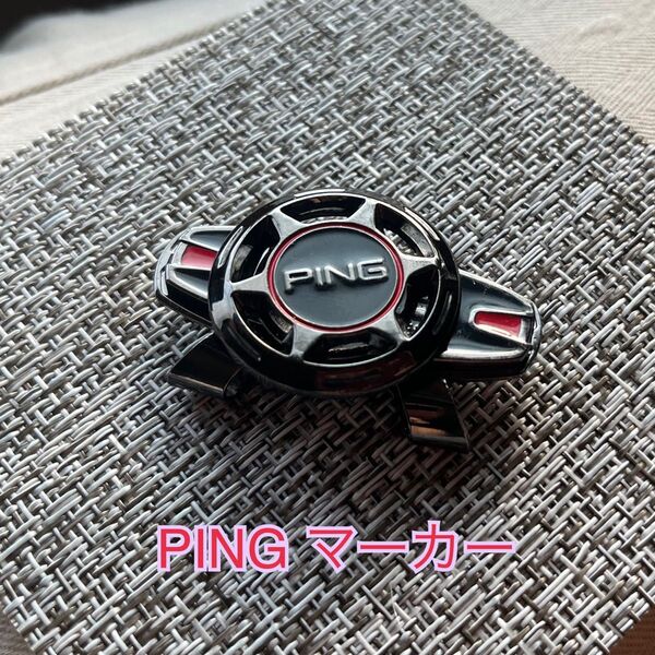 PING マーカー ブラック/レッド ゴルフ