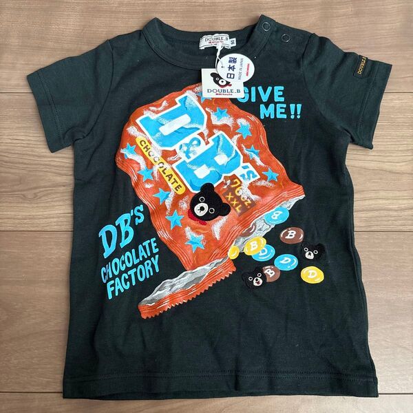 MIKI HOUSE ダブルビー 半袖 Tシャツ 90 チョコレート柄