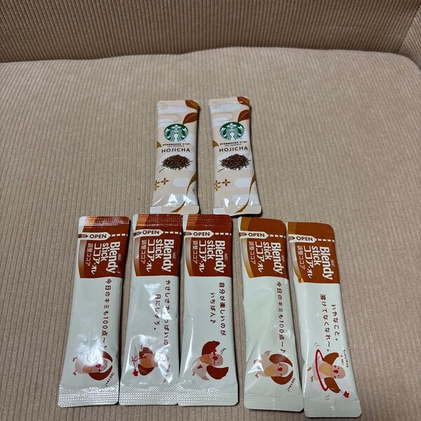 スターバックスほうじ茶スティック2本/ブレンディスティック ココアオレ5本セット