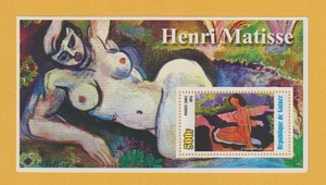 ● 【外国切手・ギニア】 アンリ・マティス の作品　S/S 切手シート ('03)　未使用
