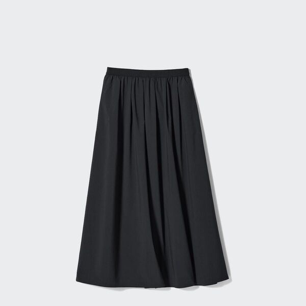 【新品タグ付】ユニクロUNIQLO ボリュームロングスカート 黒 L