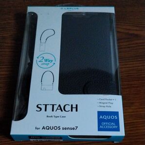 AQUOS sense 7 ショルダーストラップ付きPUレザーフラップケース