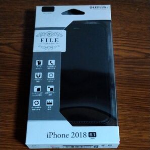 iPhone XR用 薄型PUレザーフラップケース FILE ブラック LP-IPMLFBK