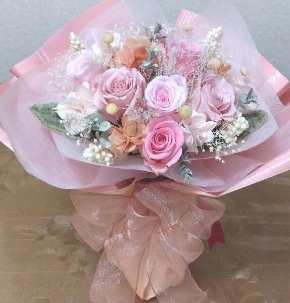 プリザーブドフラワーアレンジ ウエディング ブーケ 花束 お供え 誕生日 ギフト花 お彼岸