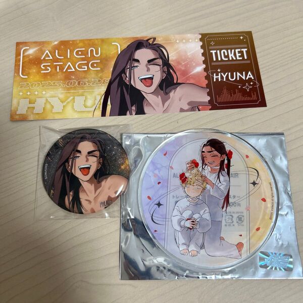 エイリアンステージ ヒョナ 缶バッジ アニメイト特典 アクリルコースター ルカ