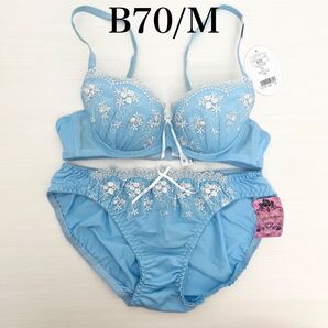 B70/M グラナティス ブラジャー&ショーツ 上下セット サックス