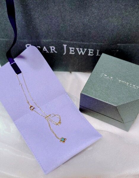 STAR JEWELRY k10 paraibatourmal inen天然石 未使用 ネックレス スタージュエリー 定価以下