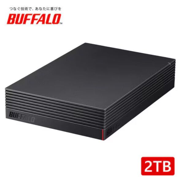 新品未使用 BUFFALO 外付けHDD 2TB USB3.1PC&TV録画 HD-NRLD2.0U3-BA
