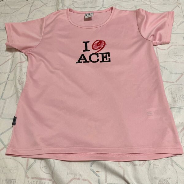 美品アディダスレディーステニスウェア半袖TシャツL ピンク