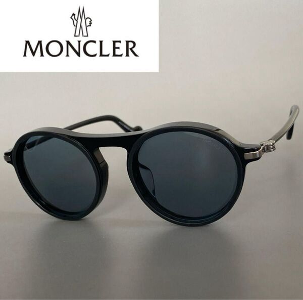 サングラス MONCLER モンクレール パントスタイル ブラック ブルー 黒