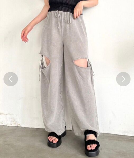 OLIVE des OLIVE サイドリボンスウェットパンツ