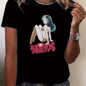 ラムちゃんプリントTシャツ ブラック