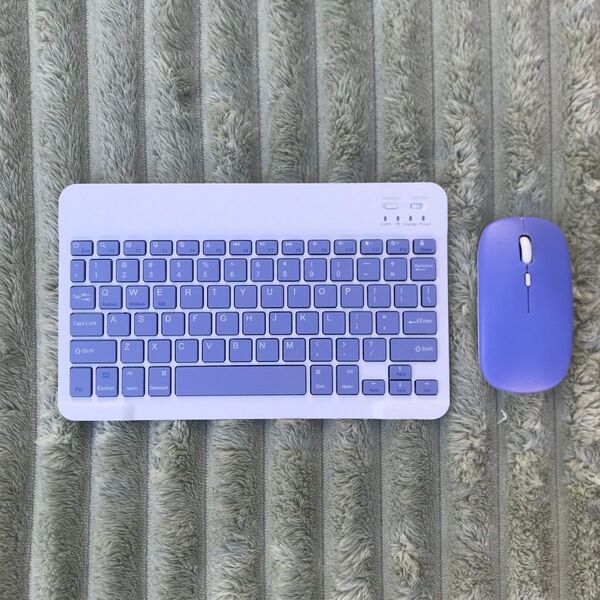 新品未使用 Bluetooth キーボード+マウス パープル ワイヤレス 単4電池2本付き 無線