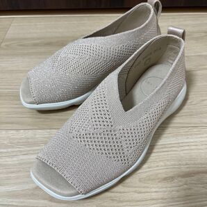 極美品!フィットフィット fitfit フワッポンニットオープントゥ22cm