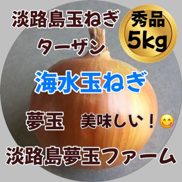 淡路島産玉ねぎ 海水完熟玉ねぎ ターザン 秀品5kg 減農薬 夢玉 有機肥料