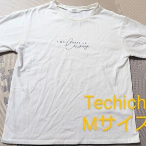 Techichi テチチ レディース用 ロゴ入り 半袖Tシャツ 白