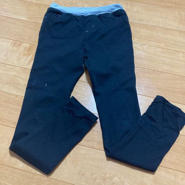 ストレッチパンツ☆黒☆男女OK☆150c☆ゴムウエスト☆レギンスパンツ☆即購入可能☆訳あり☆送料込み