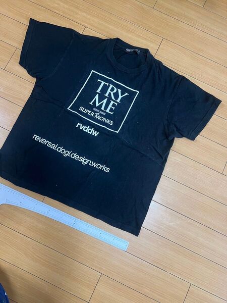 ②☆reversal(リバーサル) Tシャツ☆Lサイズ☆黒 ブラック☆デカロゴ☆ブランド 綿100%☆メンズ 半袖Tシャツ