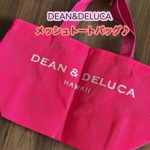 DEAN&DELUCAメッシュトートバッグ S ピンク ハワイ 温泉 サウナ プールバッグ ランチバック お散歩バッグ トート