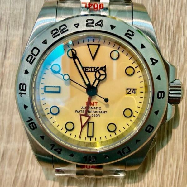 GMT 腕時計 MOD カスタムウォッチ 裏スケ Glass B ack 新品 未使用
