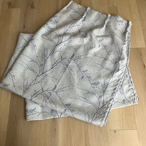 カーテン 小鳥と枝葉柄 グレー 100×190 1枚 裏地あり