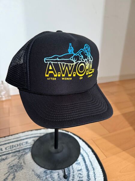 古着 メッシュ トラッカーキャップ 帽子 CAP ブラック ビンテージ