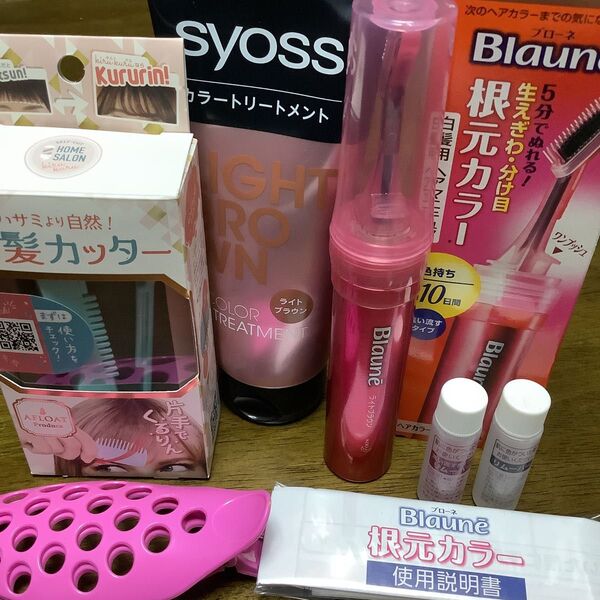 ★syoss サイオス カラートリートメント*ブローネ 根元カラー 白髪染め ライトブラウン*前髪カッター まとめて★