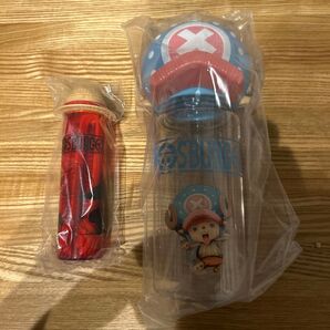 モスバーガー× ワンピース チョッパーの帽子付きボトルとゴムゴムの手スナックトングセット 箱から出しゆうパケットプラスで発送