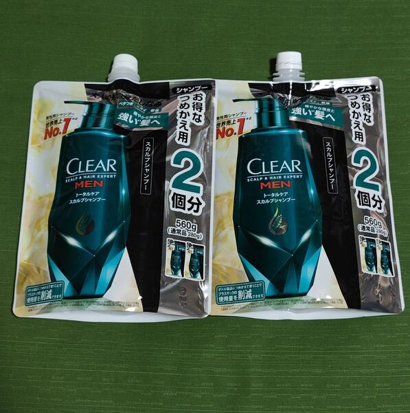 超特価! クリアフォーメン トータルケア スカルプシャンプー CLEAR 大容量 560g 2個 ユニリーバ
