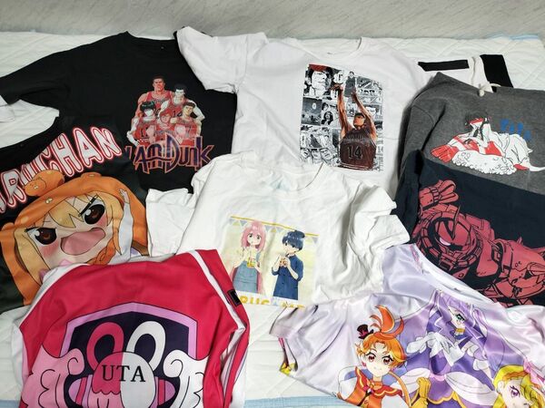アニメ系 Tシャツ 半袖Tシャツ パーカー 長袖 セット スラムダンク ゆるキャン ガンダム プリキュア