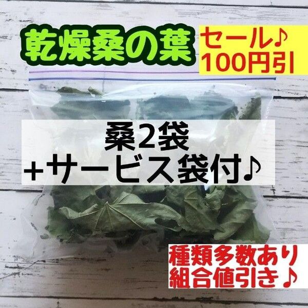 セール♪ 乾燥 桑の葉 2袋+サービスα 草食動物 ウサギ チンチラ デグー ハムスター
