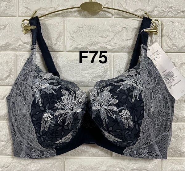 トリンプ プレミアム レッドレーベル0112 天使のブラ スリムライン 月光の女王 ブラジャー ネイビー F75