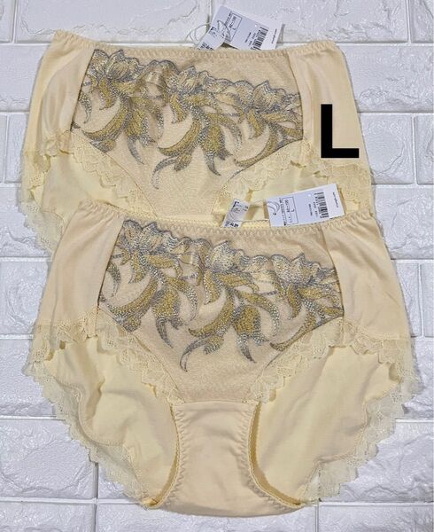 トリンプ プレミアム レッドレーベル0113 綿素材 はきこみ深めショーツ イエロー 2枚/L