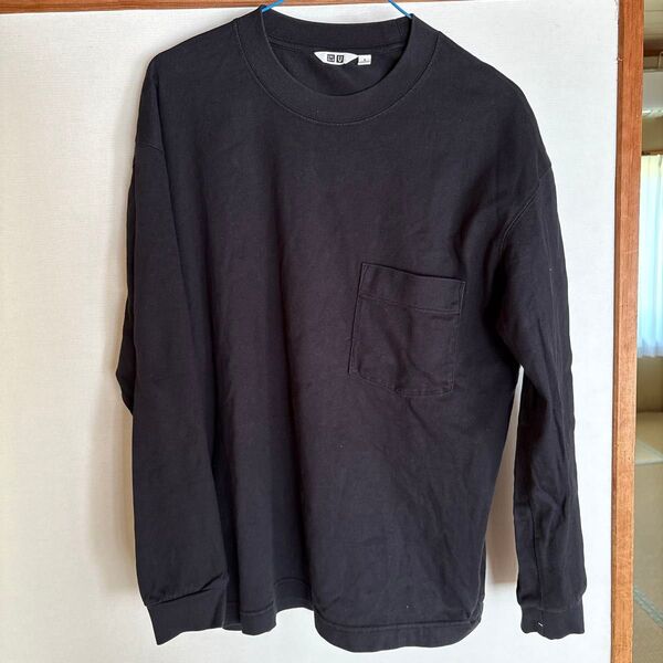 クルーネック Tシャツ 長袖ブラック Mサイズ ユニクロ