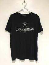 ★美品　ZARA　ザラ　半袖　Tシャツ　トップス　カットソー　ブランドロゴ　ブラック　２０１９ss　完売商品　M _画像1