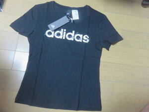 adidas レディス 半袖Ｔシャツ M BK 新品 ☆特別価格☆。