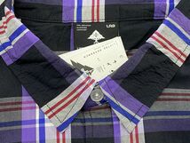 S 【新品】 LRG エルアールジー USA正規品 チェック柄 パープル 紫 Purple 半袖 ボタンシャツ 綿100% ストリート オーバーサイズ_画像3