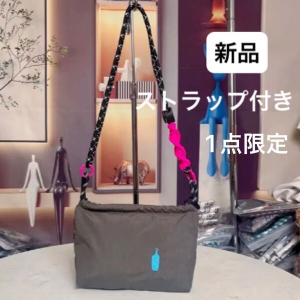 新品 レディース ショルダーバッグ サコッシュ グレー ストラップ付き ミニバッグ