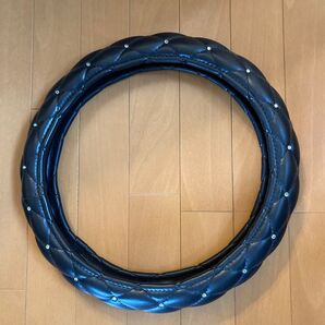 ハンドルカバー 中古品キルティング風 ラインストーン ブラック Sサイズ
