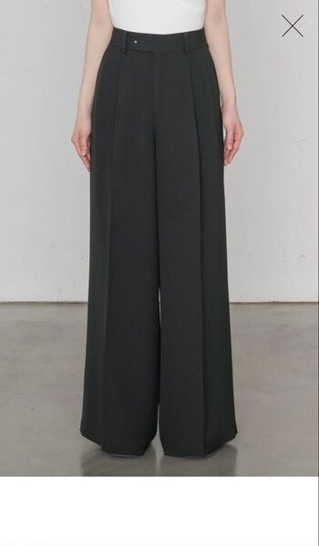 hyke 25ss OXFORD WIDE LEG PANTS サイズ:2