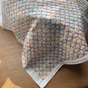 花ふきん 刺し子ふきん 刺し子 くぐり刺し あじさい刺し ハンドメイド